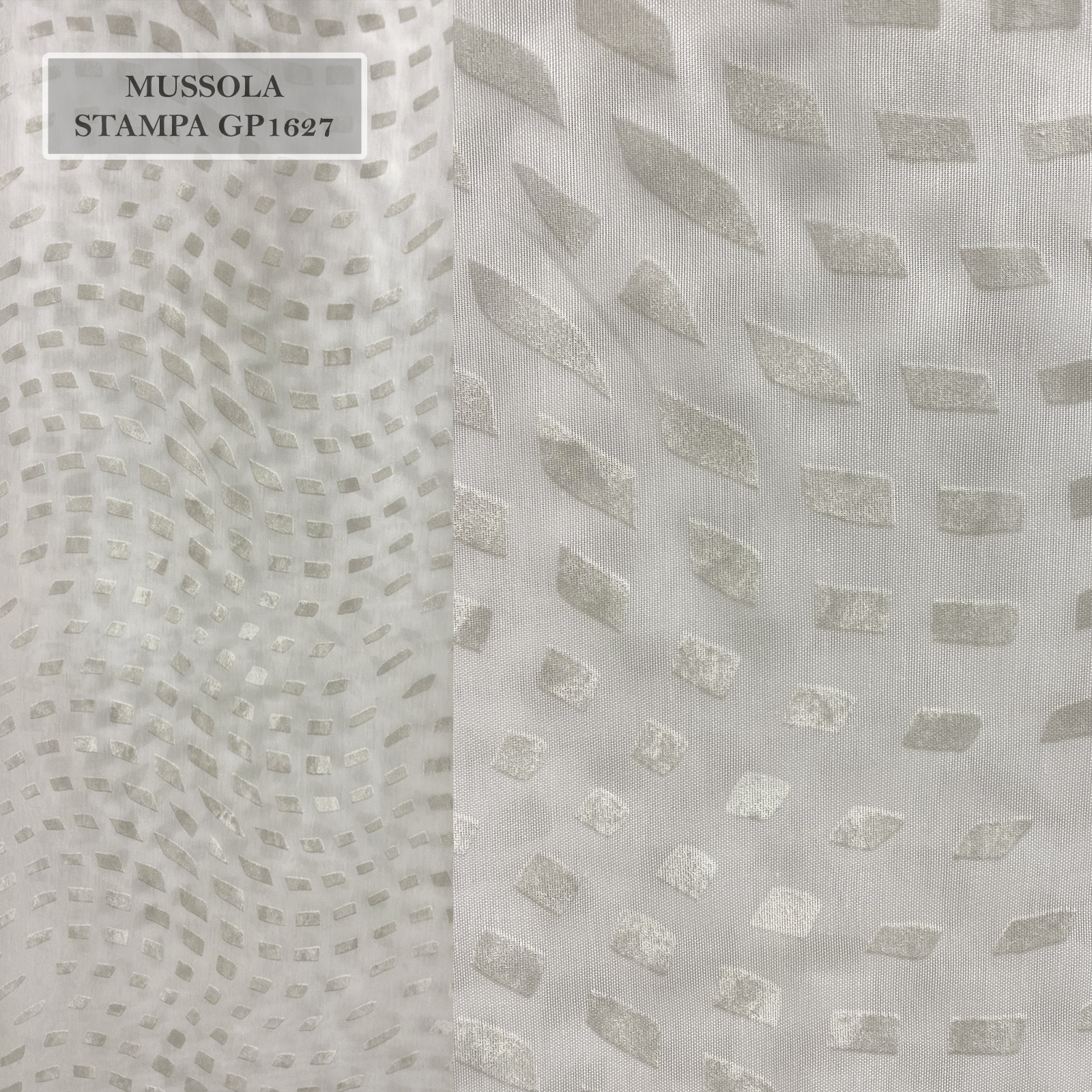 Filter curtain fabric with pigment printed abstract and with modern design<br /> 100% Made in Italy fabric. Style modern and trendy with plain color and small drawings decorations.

 Treatments: standard. Type of workings: muslin and pigment print. 