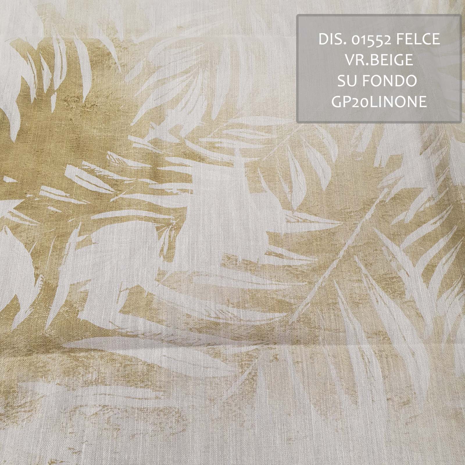 fabric print with digital pigment colourant, shaded fern style on li000 rembrandt<br /> 100% Made in Italy fabric. Style modern with fancy decorations.

 Treatments: antibacterial and soft standard. Type of workings: digital print. 
